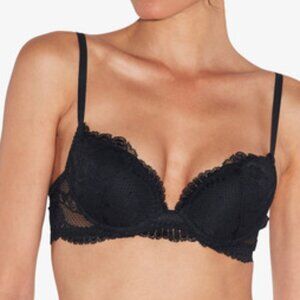 La Perla Reggiseno Push Up Bra Soft Cup Lace Embroidery Black Scalloped 38 B 38B